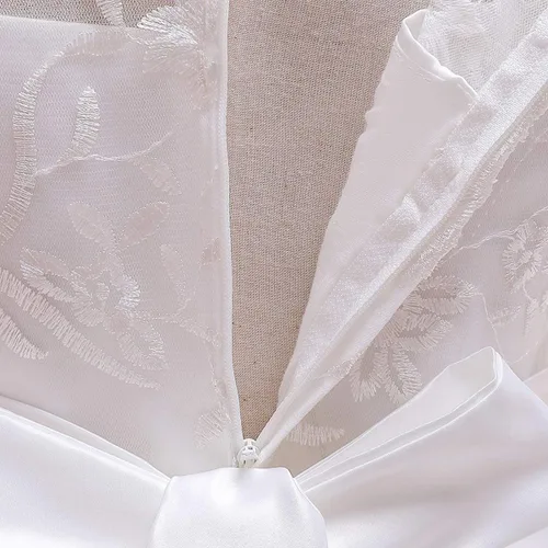 Vista 5 de FMYFWY Vestido de manga larga de encaje de tul para niñas, vestido de princesa para boda, cumpleaños, concurso, fiesta, comunión, baile