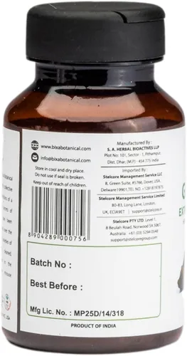 Vista 7 de bixa BOTANICAL, Extracto de Guggul 450mg, Cápsulas Commiphora Mukul, Vegano