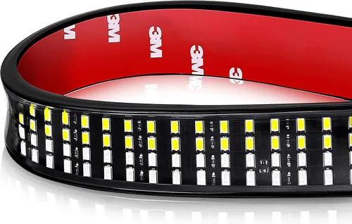 Vista 11 de Barra de luz LED para compuerta trasera de 60 pulgadas con marco de aluminio, Wayup tira de luz trasera LED de triple fila para luces de Ámbar