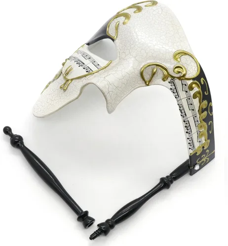 Vista 7 de Thmyo Handheld Half Face Men's Phantom Of The Opera Vintage Venetian Carnival Masquerade Mask with Holding Stick
