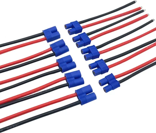 Vista 2 de 5 pares EC3 conector hembra y macho Deans con 14AWG 3.9 in alambre de silicona para RC Lipo batería Cable Drone