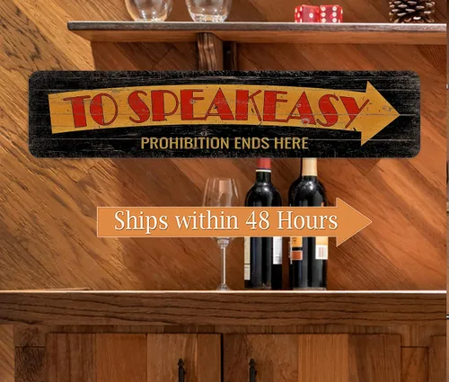 Vista 3 de To Speakeasy Prohibition End Here Sign Decor Rustic Bar Home Bar Entrada a Speakeasy Regalo 4x18 204182001027