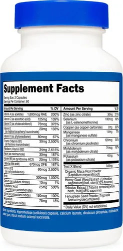 Vista 5 de Nutricost Multivitamínico para hombres, 120 cápsulas, vitaminas y minerales para el hombre saludable