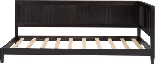 Vista 6 de Sofá cama de madera de diseño clásico, sofá cama, cama de plataforma, tamaño individual con salud y comodidad para dormitorio, estudio, sala