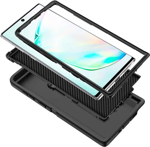 Vista 7 de Funda para Galaxy Note 10 Plus, a prueba de golpes, a prueba de caídas, a prueba de polvo, protección de cuerpo completo de 3 capas, funda rígida