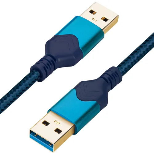 Vista 8 de Cable USB 3.0 macho a macho, USB A a USB, cable de datos de alta velocidad compatible con unidad de disco duro/enfriador de Negro