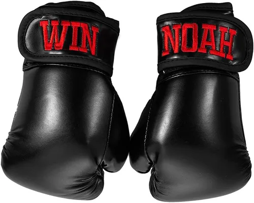 Vista 3 de Guantes de boxeo personalizados para niños, guantes de boxeo bordados personalizados para bebés, regalo de cumpleaños para niños pequeños