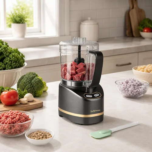 Vista 7 de La Reveuse Mini Procesador Eléctrico de Alimentos con 200 Vatios, Tazón de Preparación de 2 Tazas para Picar, Cortar, Moler, Mezclar, Puré