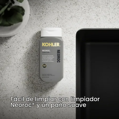 Vista 4 de KOHLER 28003-1-CM1 Kennon® - Fregadero de cocina de 25 pulgadas de montaje superior o inferior, incluye estante para fregadero, color negro mate