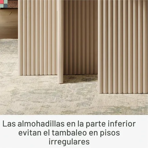 Vista 7 de Stead Juego de mesa auxiliar cuadrada anidable, mesa central con base de roble acanalado para sala de estar, juego de conjunto de chapa de grano