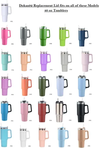 Vista 6 de Accesorios para vasos, tapa de vaso de repuesto para vasos de Dokan92 de 40 onzas (negro), a prueba de fugas y derrames y resistentes a salpicaduras