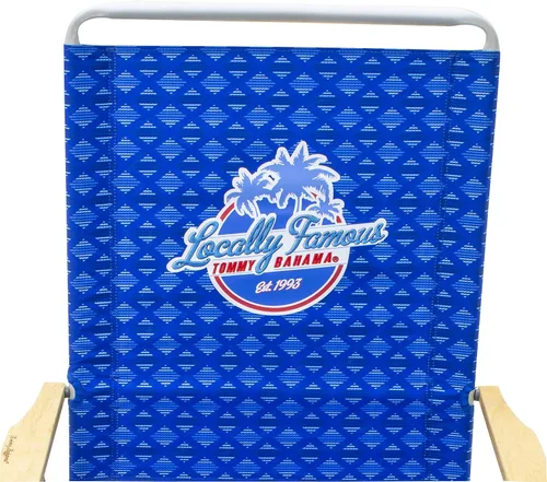 Vista 5 de Tommy Bahama 4-Position Easy in-Easy Out Folding Beach Chair 1 paquete azul.