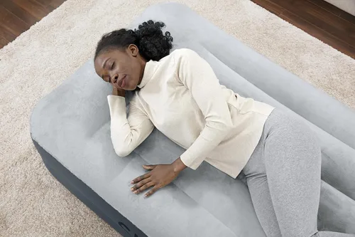 Vista 8 de SleepLux Colchón de aire tamaño individual súper suave y cómodo, protector resistente extra duradero con almohada integrada elevada de 15 pulgadas