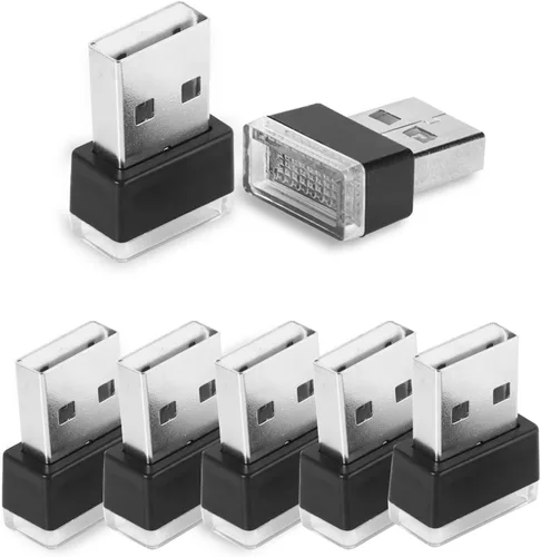 Vista 9 de NTNEV 4 lámparas LED USB para el interior del automóvil, mini luces LED USB para decoración del automóvil, kit de iluminación ambiental, interfaz