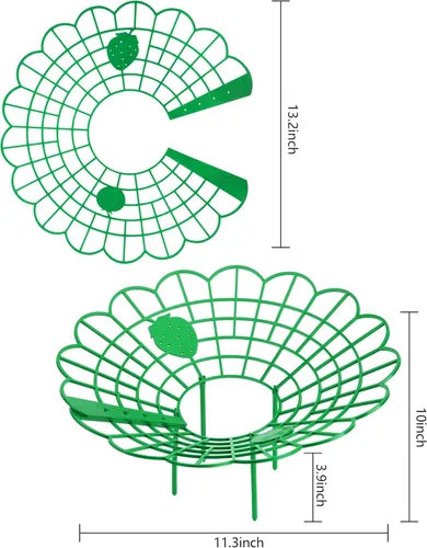 Vista 4 de Iceyyyy Paquete de 10 soportes para plantas de fresa, soporte para plantas de fresa con 4 pies de soporte, jaula de soporte para mantener las bayas