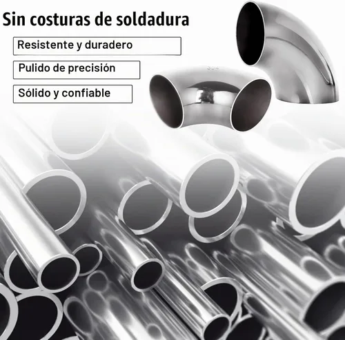 Vista 4 de Paquete de 4 codos curvados de mandril de acero inoxidable 304, tubo de codo de escape de 90 grados, codo de mandril de 2.5 pulgadas de diámetro