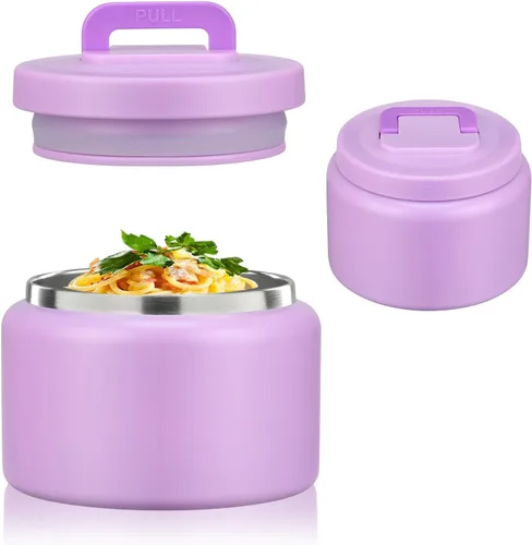 Vista 19 de JXXM Tarro térmico de 8 onzas para alimentos fríos y calientes para niños, recipientes aislados para el almuerzo, tarro de comida caliente, a prueba