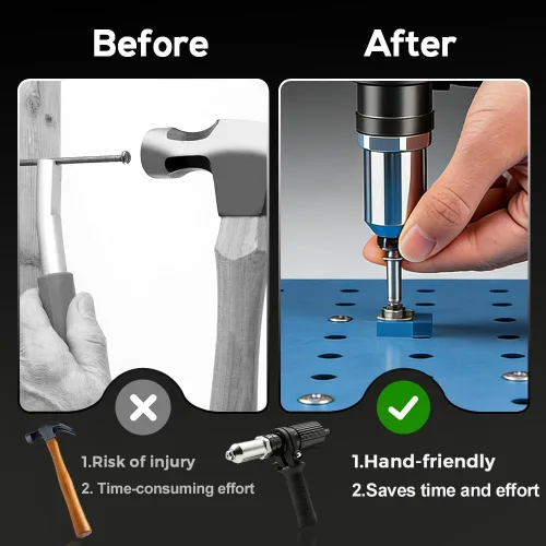 Vista 3 de Electric Rivet Gun Adapter Kit - Pop Rivet Gun Attachment for Cordless Drill - Efficient Riveting Tool for Easy Assembly