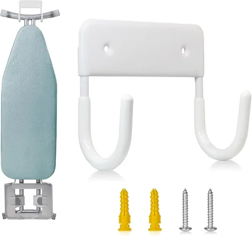 Vista 8 de BiJun Soporte de pared para tabla de planchar, colgador para tabla de planchar con 5 pulgadas de longitud, gancho para tabla de planchar, soporte