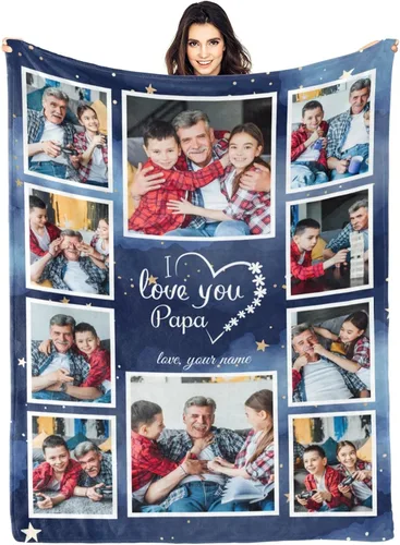Vista 8 de Envía al Día Siguiente, Manta Personalizada con Texto en Imagen, Manta Personalizada de Collage de Fotos, Manta de Franela Personalizada, Regalos