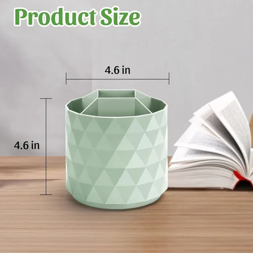 Vista 4 de minimaliving Organizador de Escritorio, Portabolígrafos con Brillo de Diamante para Escritorio, Accesorios de Oficina Giratorios 360°, Portalápices