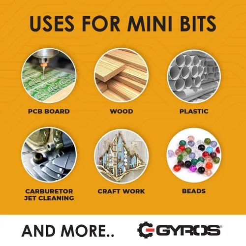 Vista 3 de GYROS Juego de 25 brocas micro #40 – Brocas pequeñas para joyas, plástico, resina y metal blando – Medidor de alambre de acero de alta velocidad