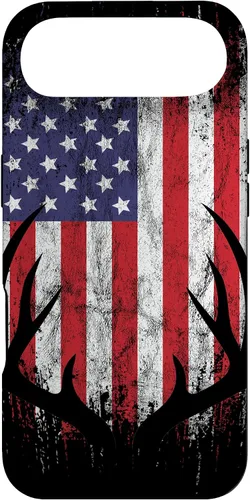 Vista 27 de Deer Hunting American Flag Whitetail Buck Antlers Case for iPhone 17