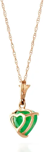 Vista 2 de Galaxy Gold GG 14k Solid Rose Gold Necklace with Natural 120ct Emerald Heart Pendant