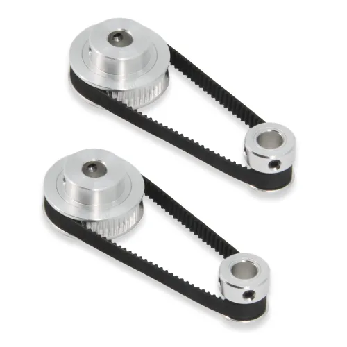 Vista 10 de Juego de 2 poleas de sincronización de aluminio GT2 de 20 y 30 dientes, 0.197 in de diámetro con 2 unidades de longitud de 7.874 in de ancho, correa