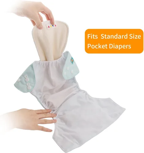 Vista 2 de Alvababy - 12 unidades de insertos para pañales de tela - Insertos súper suaves de 4 capas para pañales y fundas
