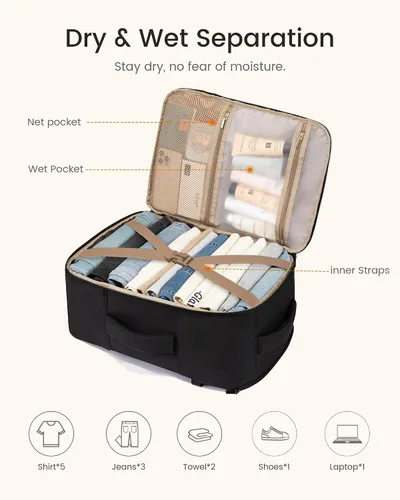 Vista 7 de LOVEVOOK Mochila de viaje para mujeres y hombres, bolsa de viaje para artículos personales de la TSA para laptop de 17.3 pulgadas aprobada por