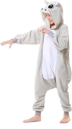 Vista 6 de CANASOUR - Pijama tipo mameluco para niñas y niños, unisex, de anime y de una pieza, para Halloween, Navidad, fiesta de disfraces y Cosplay, talla 4T
