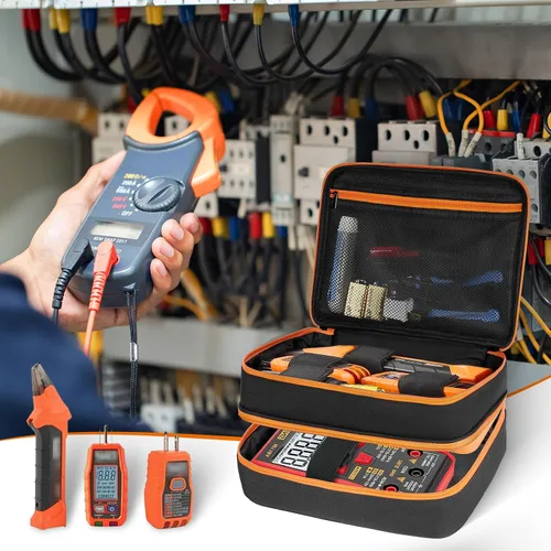 Vista 7 de Estuche de transporte compatible con Klein Tools ET310 buscador de disyuntores de CA, toma GFCI y kit de prueba eléctrica, kit de herramientas
