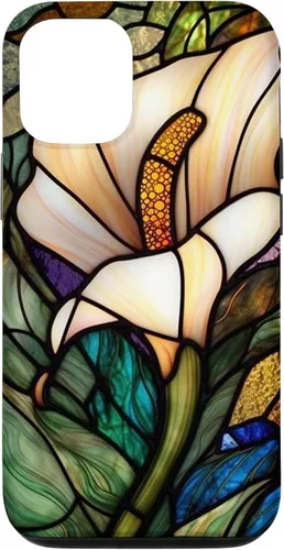 Vista 25 de iPhone 16 Calla Lily Stained Glass Case