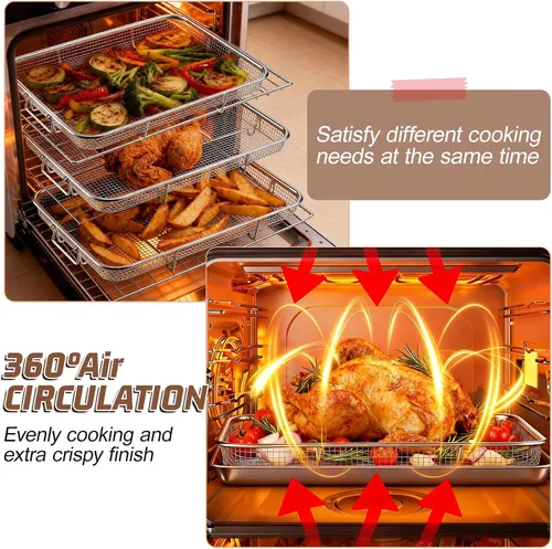 Vista 4 de P&P CHEF Cesta para freidora de aire de 15.4 pulgadas para horno, estante
