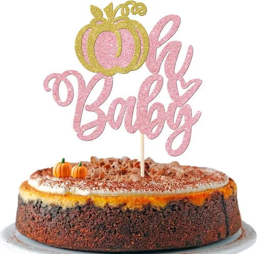 Vista 28 de Rsstarxi Paquete de 36 adornos para cupcakes de calabaza pequeña, revelación de género, baby shower, fiesta, decoración de tartas, calabaza