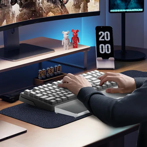 Vista 7 de Reposamuñecas de teclado de acrílico -80% TKL Mecánico- CNC Aleación de Aluminio Logotipo Personalizado Soporte de Escritorio para Teclado