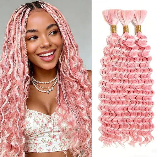 Vista 24 de Cabello humano bohemio, cabello trenzado, 16 pulgadas, 3.53 onzas #1B