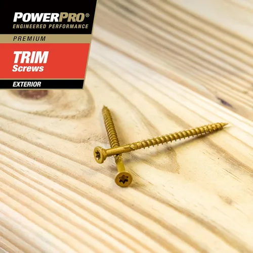 Vista 4 de Power Pro 48630 Tornillos de molde, #8 x 1-5/8", tornillos multiusos para madera, cubierta, compuesto y moldura exterior, resistente a la corrosión
