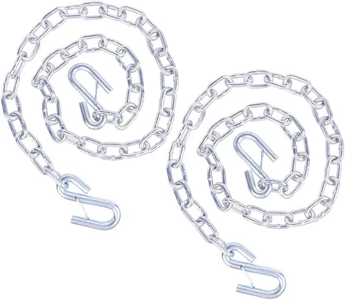 Vista 8 de Cadena de seguridad para remolque de barco de acero grado 30 de 1/4" X 27" con ganchos de resorte de 5000 lbs, 2 piezas (1/4" X 27") Heavy-duty