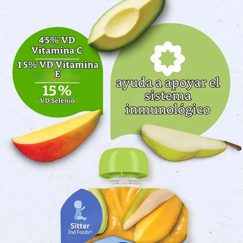 Vista 6 de Gerber Organic Stage 2 - Bolsa de aguacate, mango y pera, 3.5 onzas