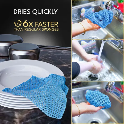 Vista 8 de Paño de cocina sin olor para lavado de platos de múltiples usos - sin olor - mayor vida útil, Paquete de 1