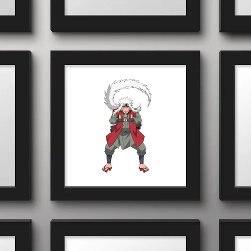 Vista 3 de Gallery Pops Naruto Shippuden - Arte de pared Jiraiya, versión enmarcada negra, 12 x 12 pulgadas