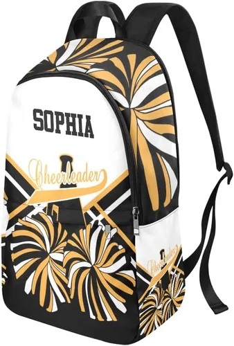 Vista 2 de Mochila de animadora personalizada azul y blanca con nombre, bolsa de viaje personalizada para mujeres y hombres, Personalizado 16, Personalizado