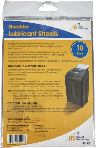 Vista 3 de Royal Sovereign Hojas lubricantes trituradoras, paquete de 10 (RS-SLS)