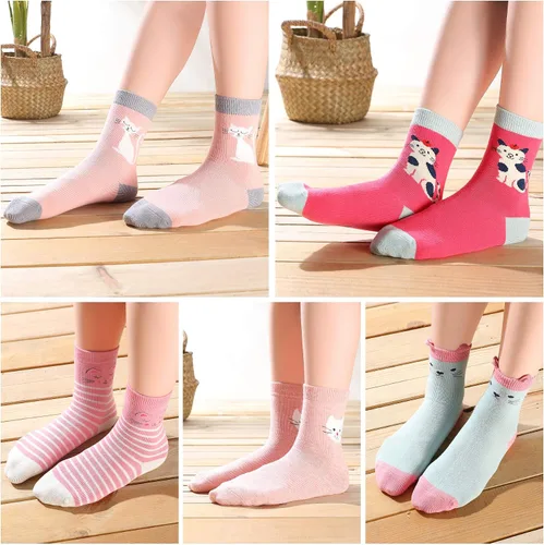 Vista 4 de Calcetines de vestir de algodón suave de moda para niños y niñas