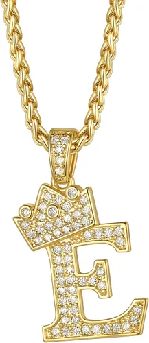 Vista 20 de Richsteel Collar con colgante de letra inicial A-Z para hombres y mujeres Initial A