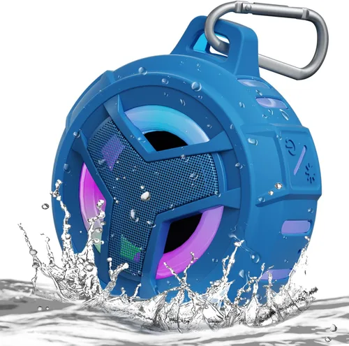 Vista 16 de EBODA Altavoz de ducha Bluetooth, altavoces Bluetooth portátiles, altavoz inalámbrico impermeable IP67 con luz LED, flotante, 2000 mAh, estéreo