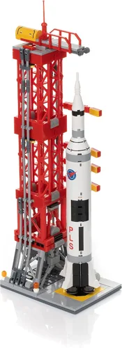 Vista 2 de Block Builder Rocket Launch - Juego de bloques de construcción (457 piezas) de la serie espacial para niños y adultos