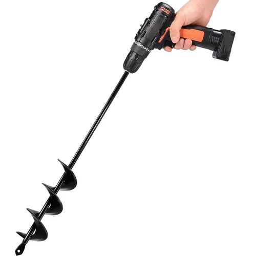 Vista 14 de TCBWFY Broca de taladro de jardín para plantar de 1.6 x 16.5 pulgadas y 3.5 x 16 pulgadas, herramienta de maceta resistente para cavar agujeros